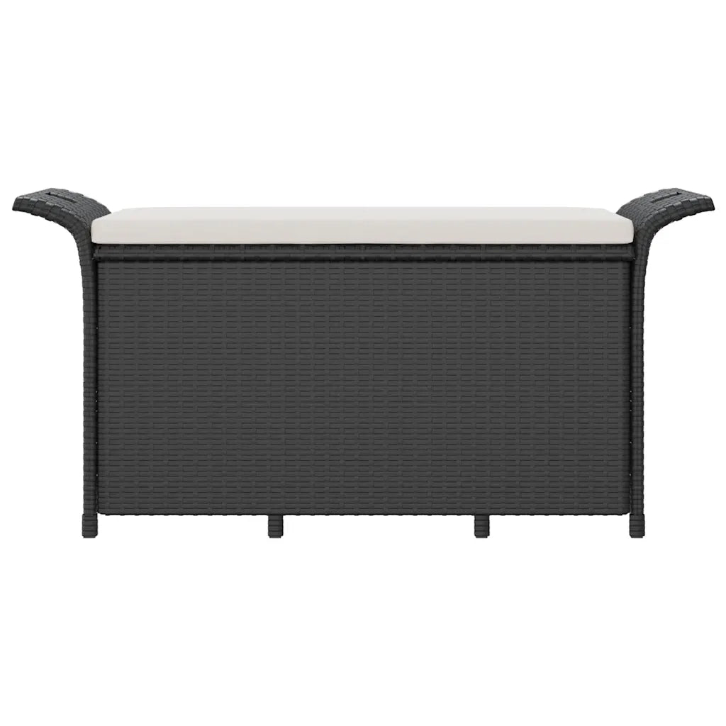Panca da Giardino con Cuscino Nero 116x46x57 cm in Polyrattan 363417