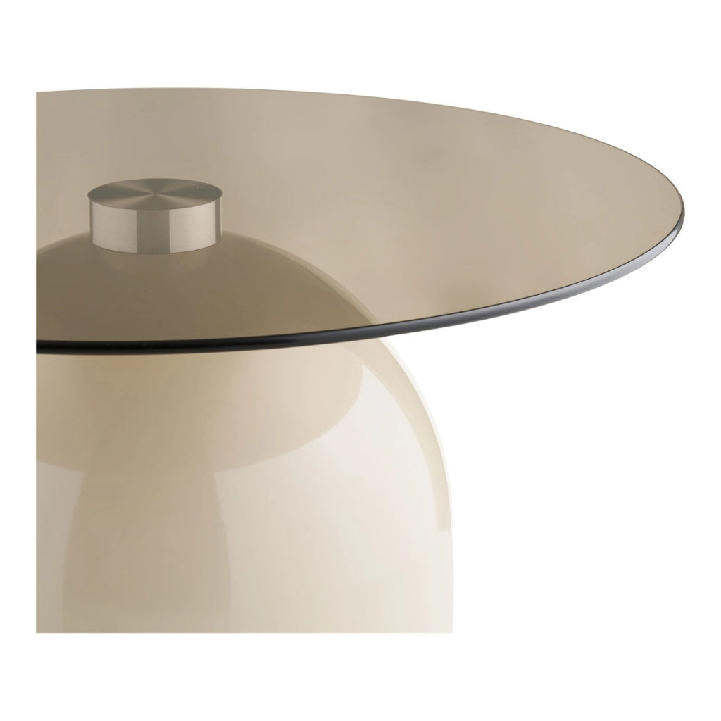 Tavolino Ravello, Beige, Vetro, 70x70x33 cm
