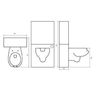 Parete attrezzata h120 con vaso sospeso