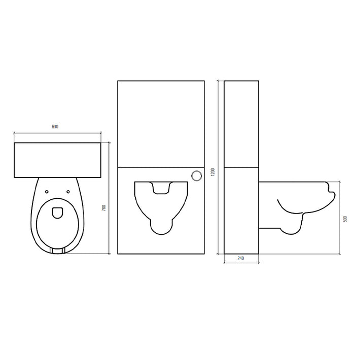 Parete attrezzata h120 con vaso sospeso