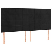 Testiera | Testata Nera 200x5x118/128 cm Velluto