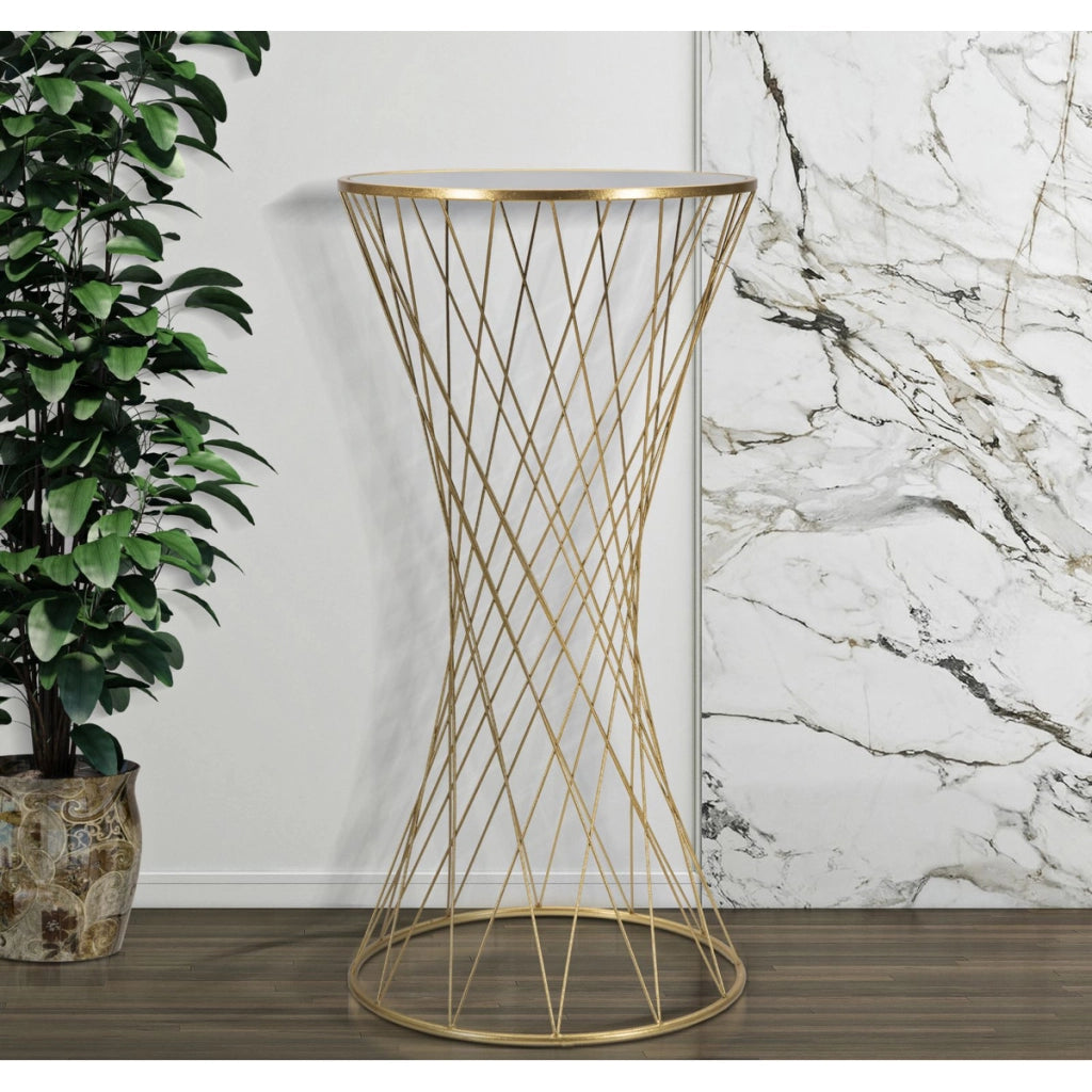 Tavolo VKH586, Oro, Metallo, 50x50x100 cm