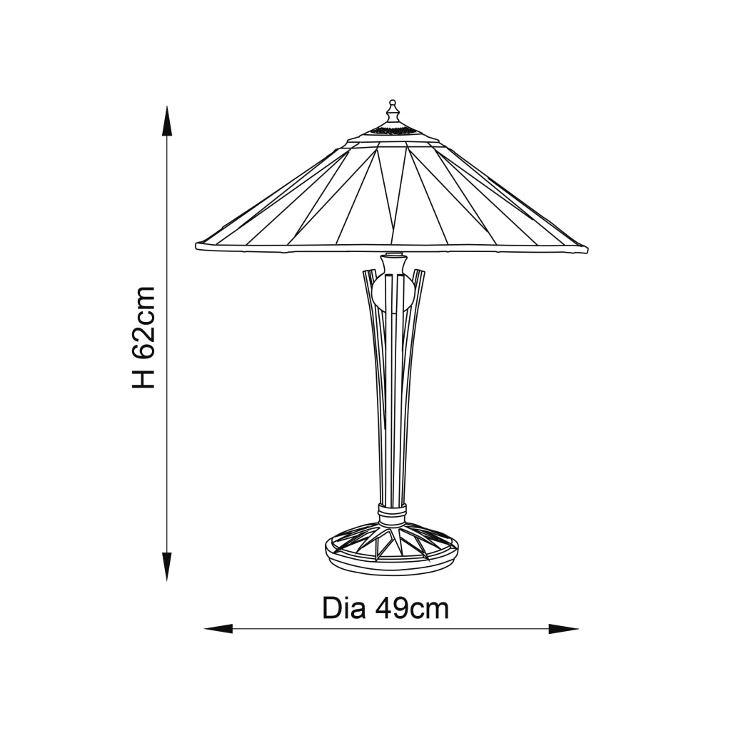 Lampada da tavolo Tiffany Dark Star, vetro, 2xE27 60W