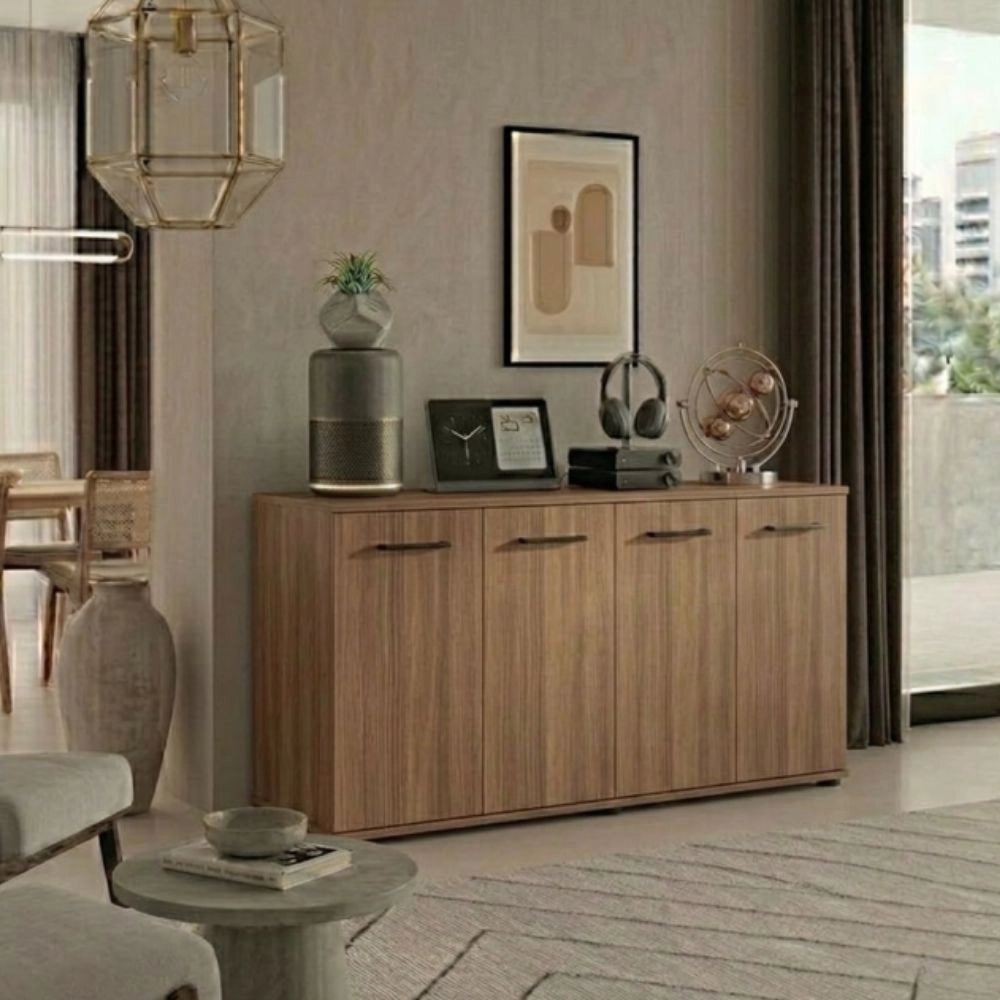 Mobile multiuso 180x45x80 ingresso e ufficio Viareggio colore noce naturale