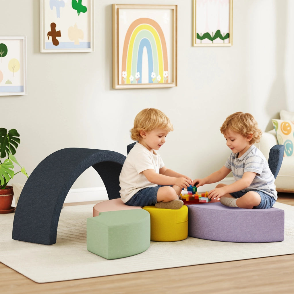 Tappeto motricita' bebe' 7 pezzi con copertura lavabile ¨C zephmum ¨C 107x107x30 cm multicolore
