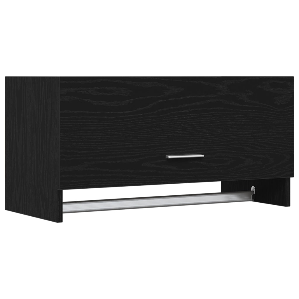 Armadio  Nero Rovere 70x32,5x35 cm in Legno Ingegnerizzato