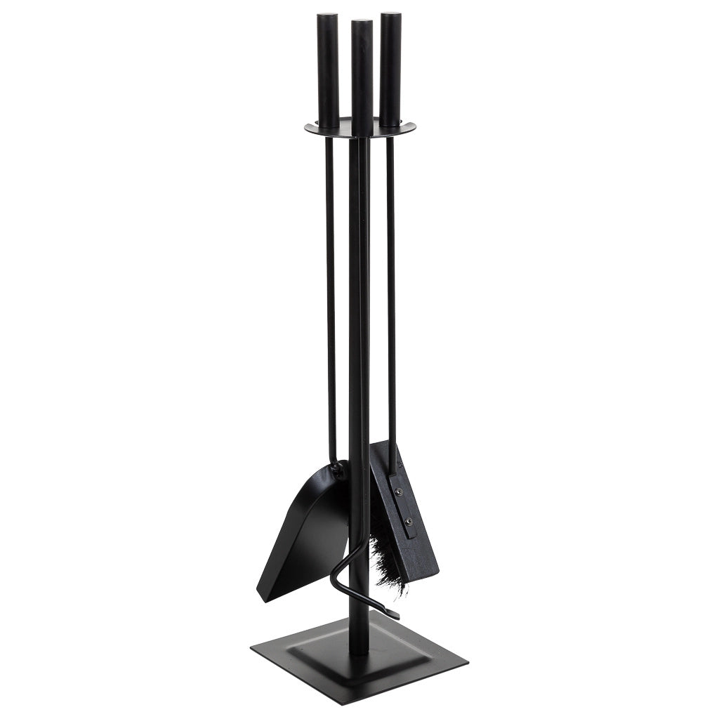 Set di 4 strumenti in metallo per il camino in metallo nero
