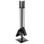 Set di 4 strumenti in metallo per il camino in metallo nero