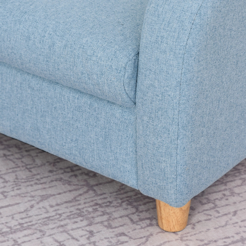 Poltrona per Bambini in Tessuto per Cameretta con Imbottitura, Max. 65 kg, 49x45x44 cm, Blu