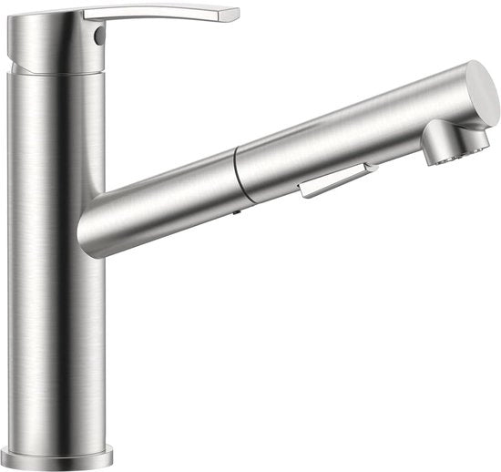 Apparecchio da cucina con rubinetto in acciaio inox, rubinetto da cucina con getto a sfera e getto aerato, rubinetto da cucina 360° girevole, finitura a specchio, alta pressione, modello [modello], serie [serie], codice prodotto [codice prodotto]