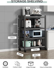 Pannello di Stoccaggio con Ruote - Pannello Multifunzionale in Metallo per Cucina - Cucina Bagno Camera da Letto - Nero
