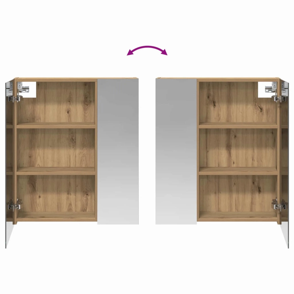 Mobiletto per specchio da bagno con porta Rovere Artigianale