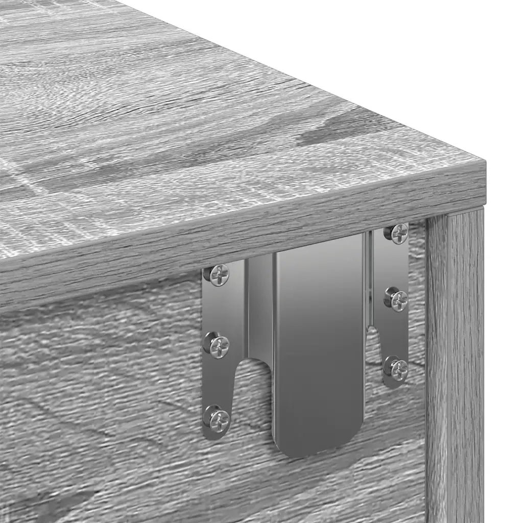 Scaffale a Parete con Cassetti Grigio 80x33x17 cm in Truciolato 859982