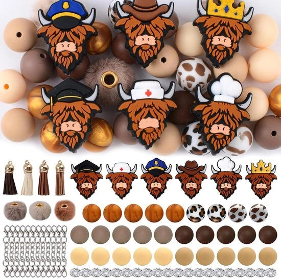 Kralen in silicone 12 set bulk serie focale baan alta quota koe kralen onregolari e circolari distanza kralen per uso DIY artigianale