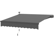 Tenda solare larga 300 cm da esterno con manovella luci solari braccio articolato protezione UV 50+ mensola murale inclusa per patio e balcone colore grigio