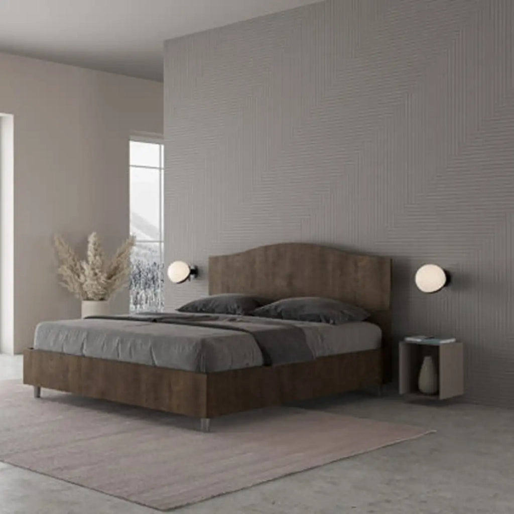 Letto matrimoniale con rete 160x200 noce Dores