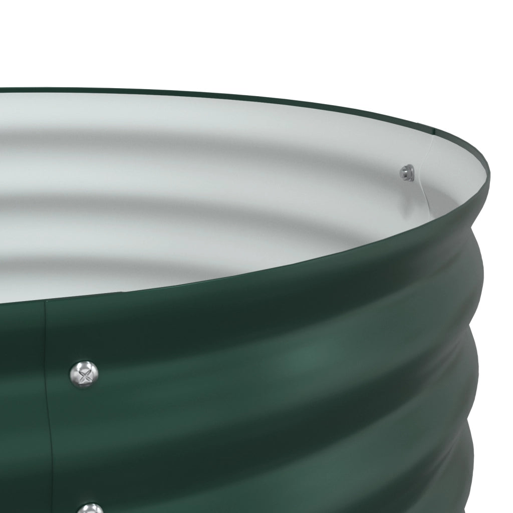 Letto da Giardino Rialzato Verde 400x80x81 cm in Acciaio Zincato
