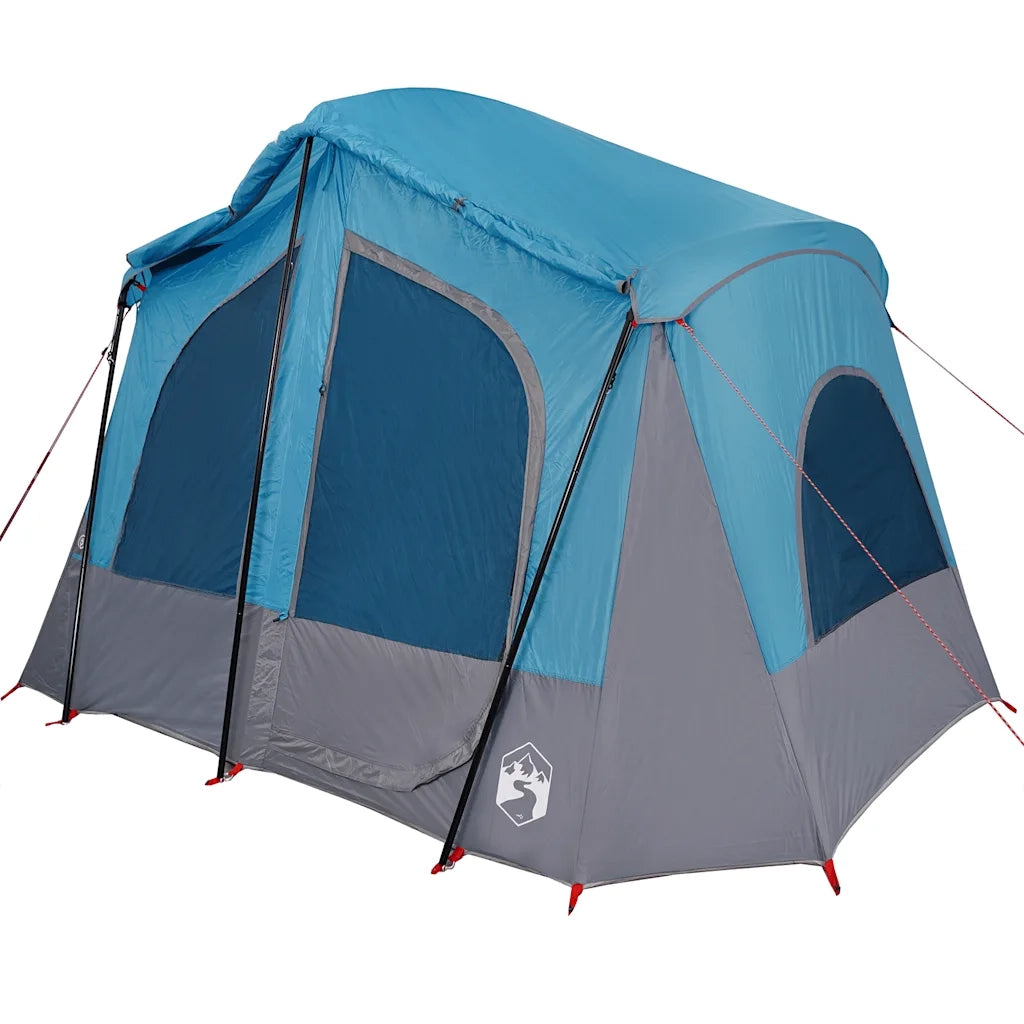 Tenda da Campeggio | Tenda Familiare a Cabina per 5 Persone Blu Impermeabile