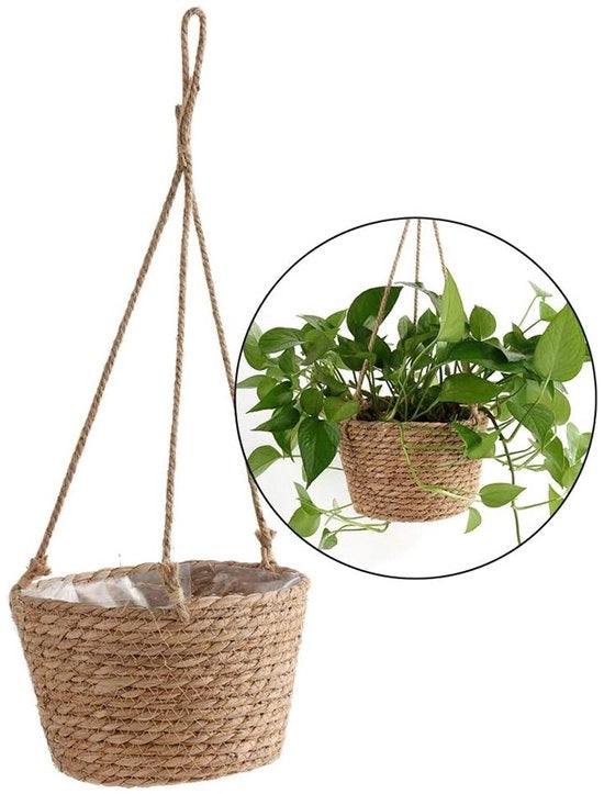 Porta piante con cavo di apertura in juta 20cm per piante erbacee e piccole piante indoor e outdoor