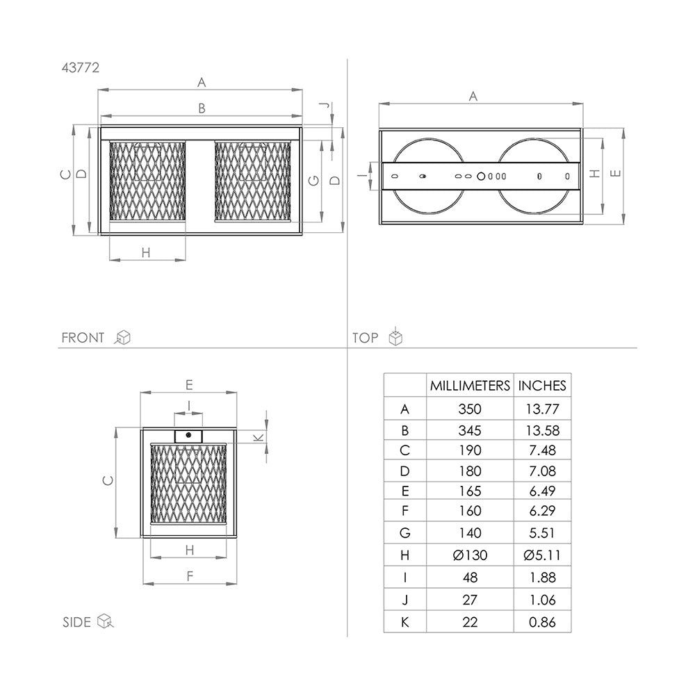 Plafoniera Industrial Catterick 2 Luci Acciaio Nero