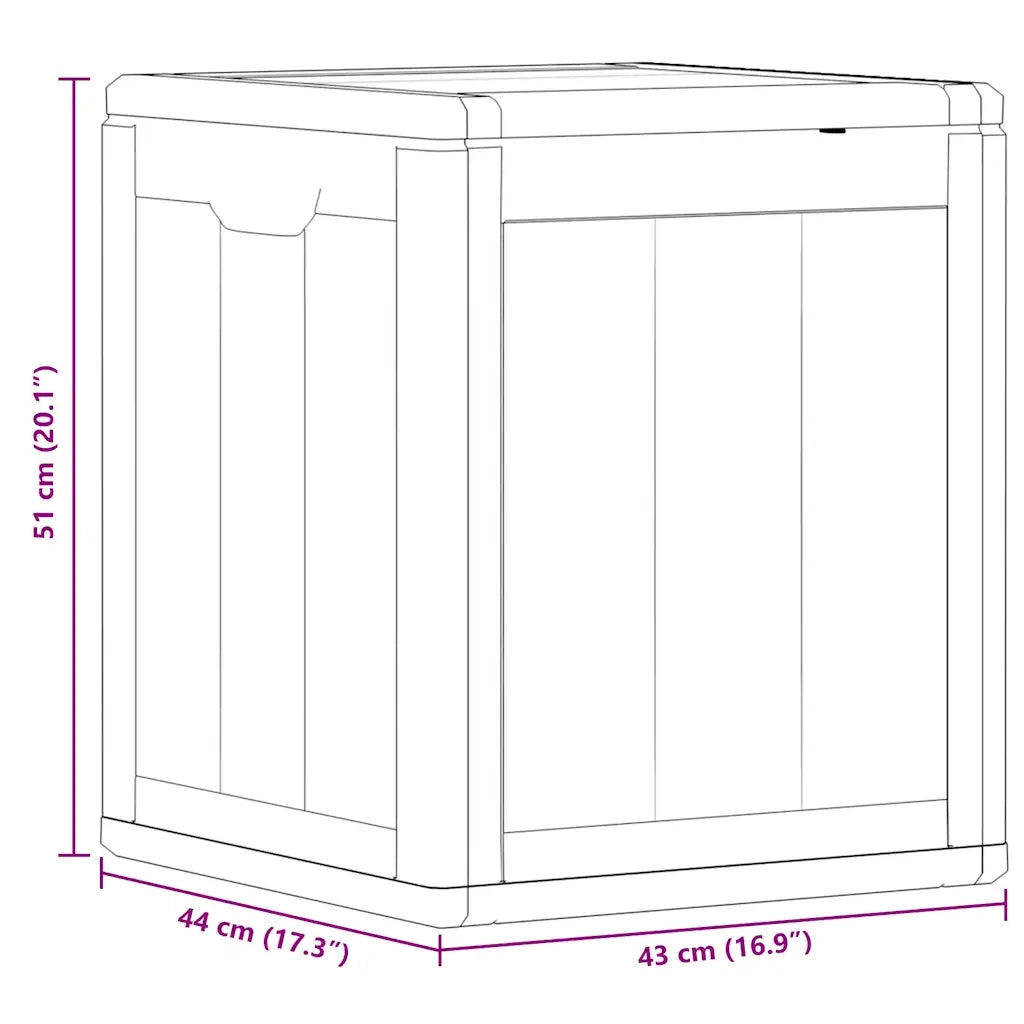 Baule da Giardino 90 L Grigio Aspetto legno in PP CFW9493753