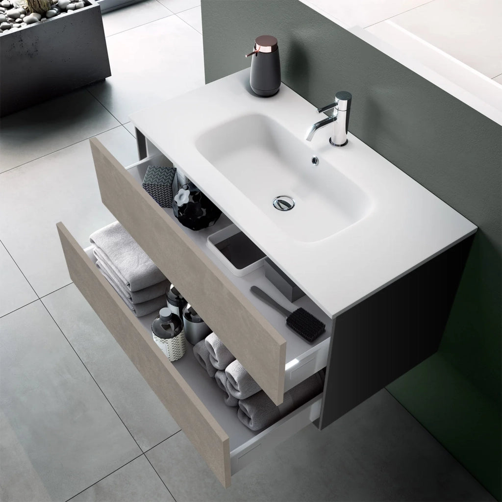 Mobile bagno composizione 4 pezzi L.71 P.46,5 H.190 cm IGEA colore avana