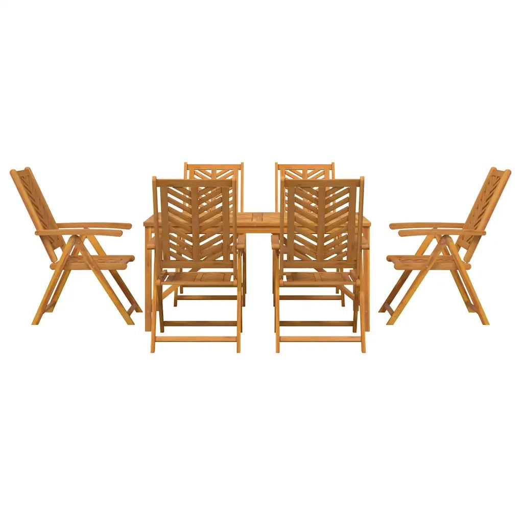 Set da Pranzo per Giardino 7 pcs Marrone 3154124
