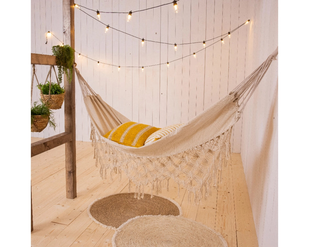 Amaca in poliestere e cotone per esterno crema 100x290 cm