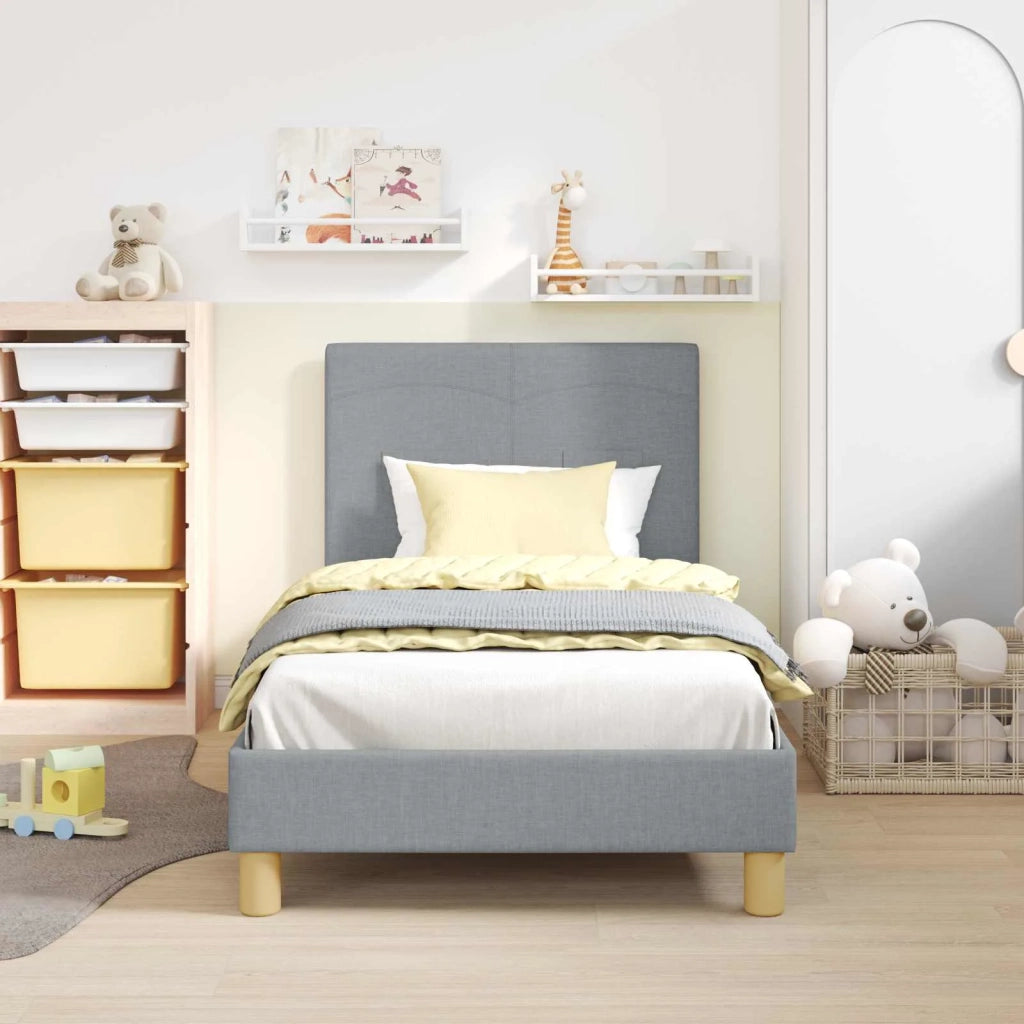 Struttura letto bambini con testata Grigio chiaro 80 x 160 cm