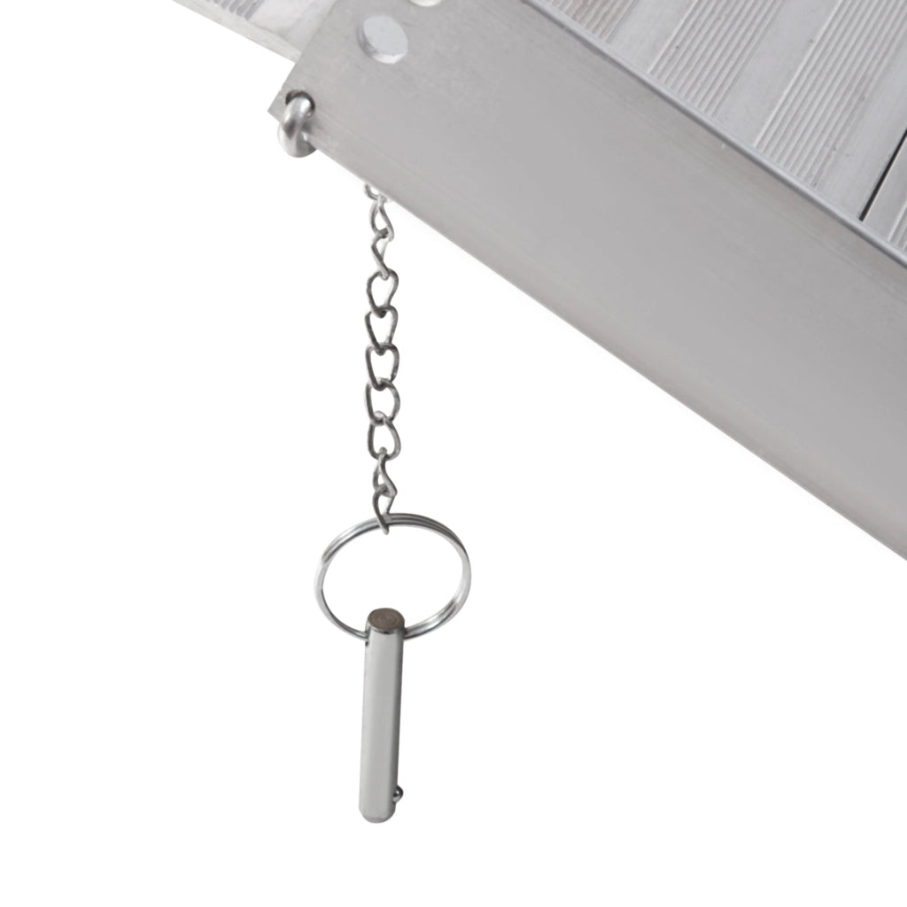 Rampa per Sedia a Rotelle Pieghevole 61x74x5 cm in Alluminio con Bordi Esterni Argento