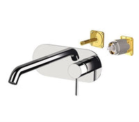 Miscelatore a incasso per lavabo con piastra in ottone cromato x-stile