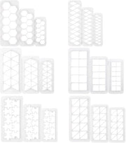 Decorazioni per biscotti a forma geometrica 18 pezzi - superficie antiaderente - per decorazione di torte - 6 stili/3 misure - facile da pulire - decorazioni per biscotti a forma di stella