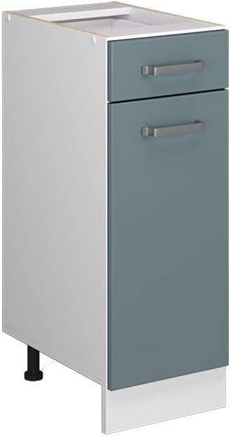 Mobiletto base per cucina R-Line, Grigio-blu, 30 cm senza piano di lavoro, per la libera combinazione all'interno di sistemi cucina modulari