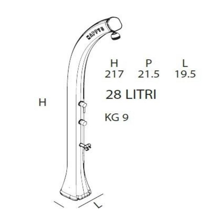 Doccia Solare Happy Five 28 Litri In Polietilene Colore Viola Cv-F500/4005