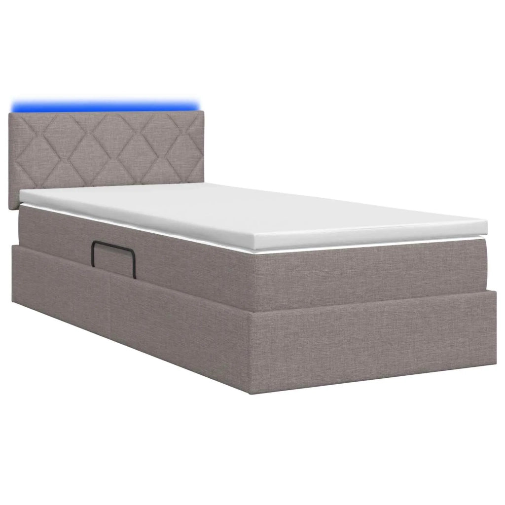 Letto con contenitore LED e materasso Tortora 90 x 200 cm 3459102