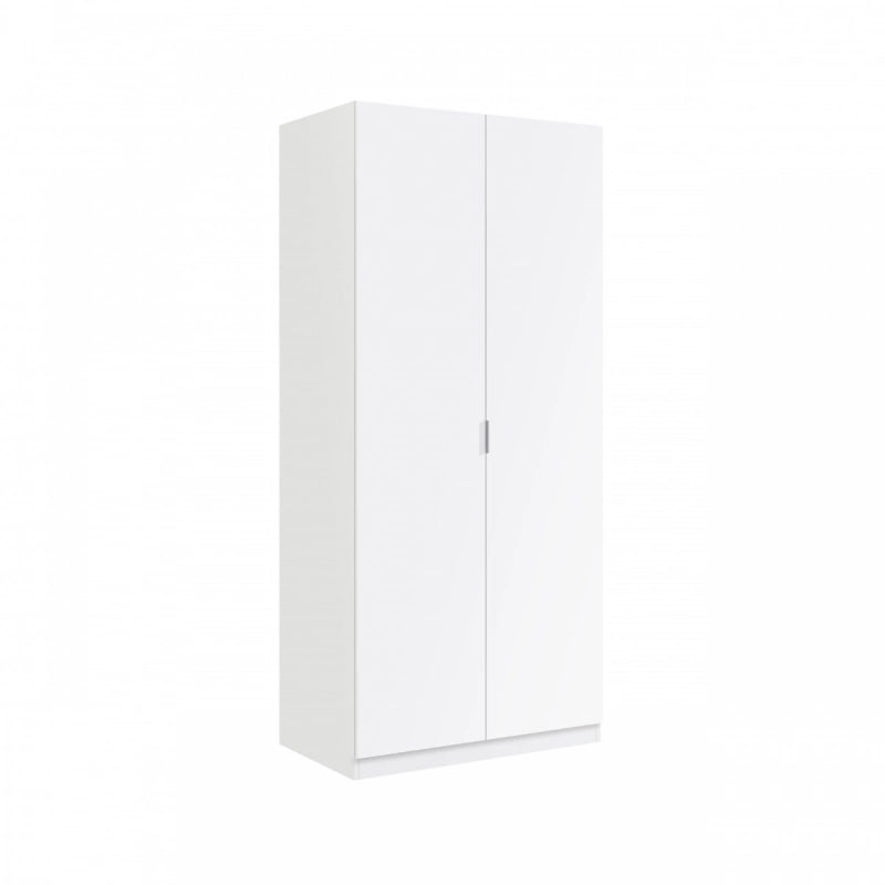Armadio 2 Ante 2 Cassetti Cm. 81 x 52 x 180h Bianco