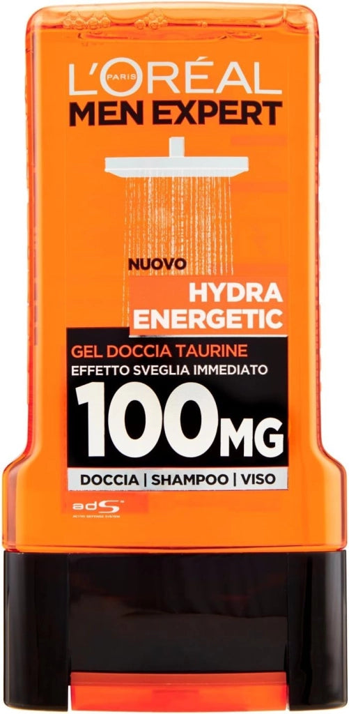 L'OREAL PARIS 6 CONFEZIONI MEN EXPERT GEL PER DOCCIA DA 300 ML HYDRA ENERGY CON TAURINA