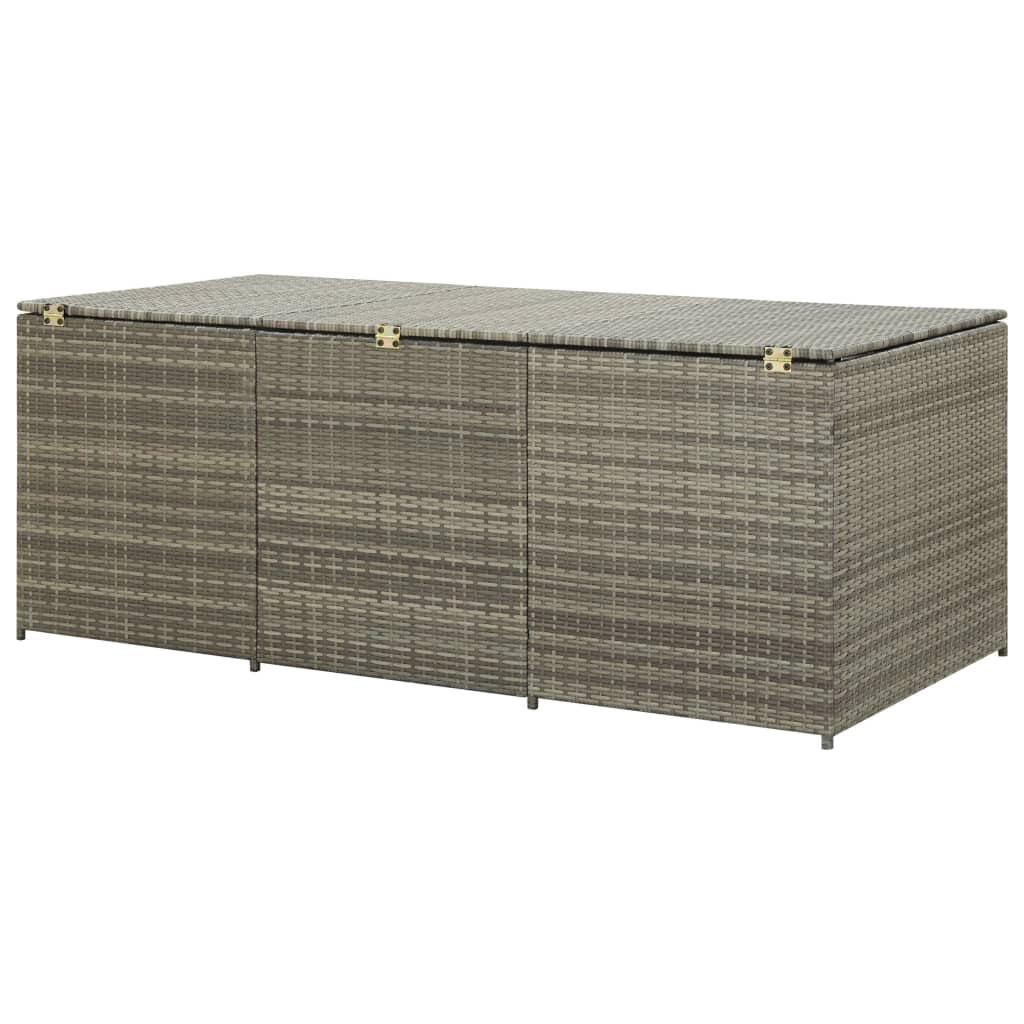 Contenitore da giardino/box in resina intrecciata 180 x 90 x 75 cm grigio 02_0013119