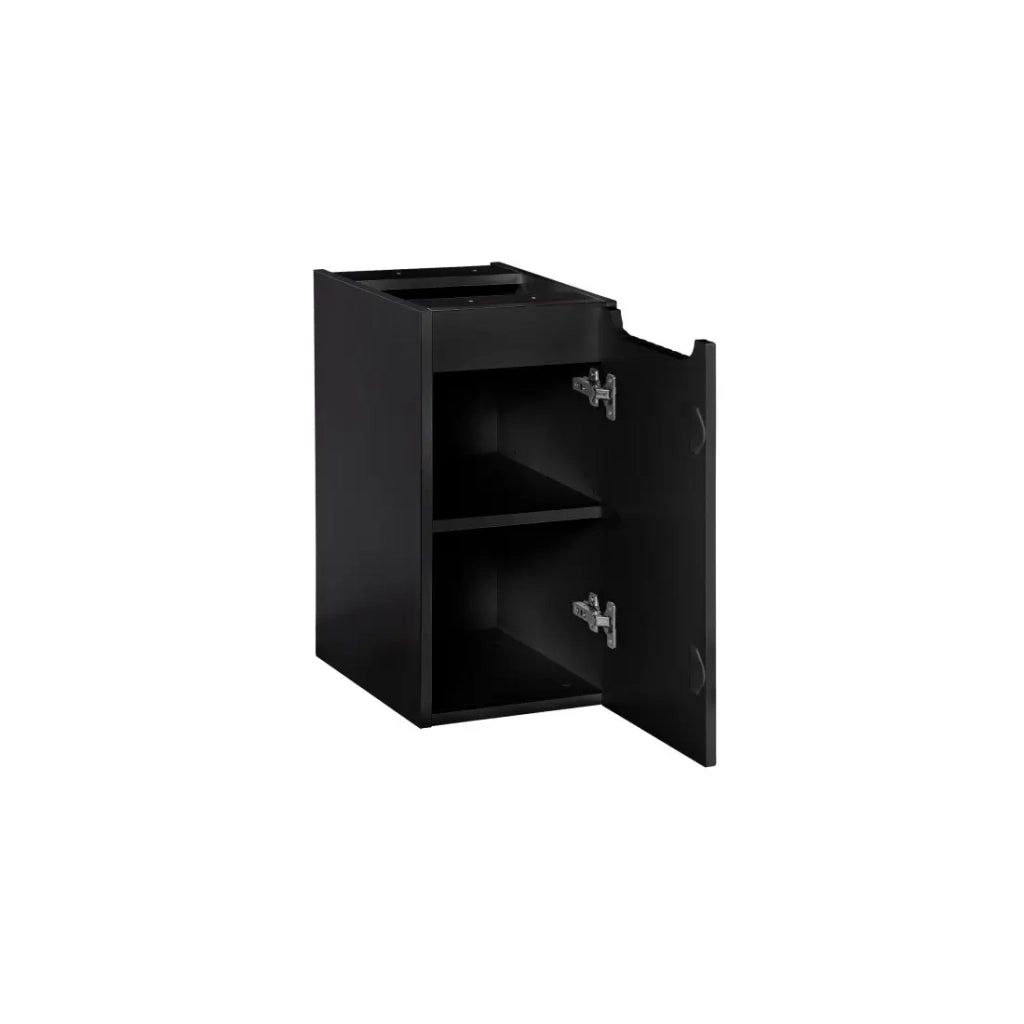 Mobile da bagno VANO – 1 porta – Nero opaco – L30 × P39 × H57 cm – Da appendere