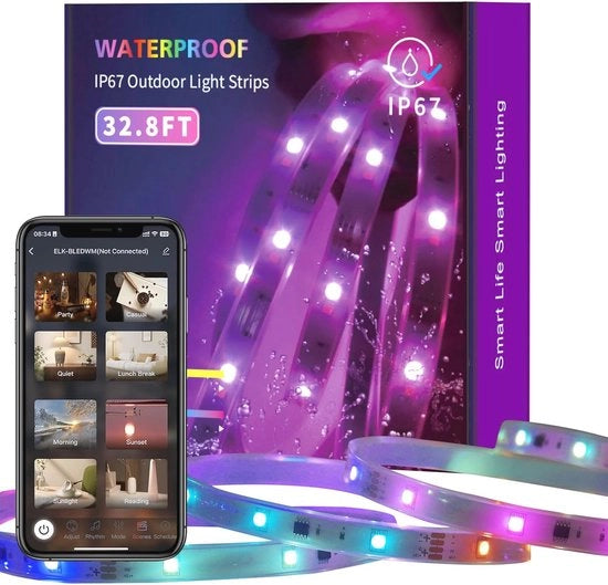 Striscia LED RGBIC per Esterno - 10m Illuminazione Decorativa Acqua-Resistente con Controllo App & Sincronizzazione Musicale