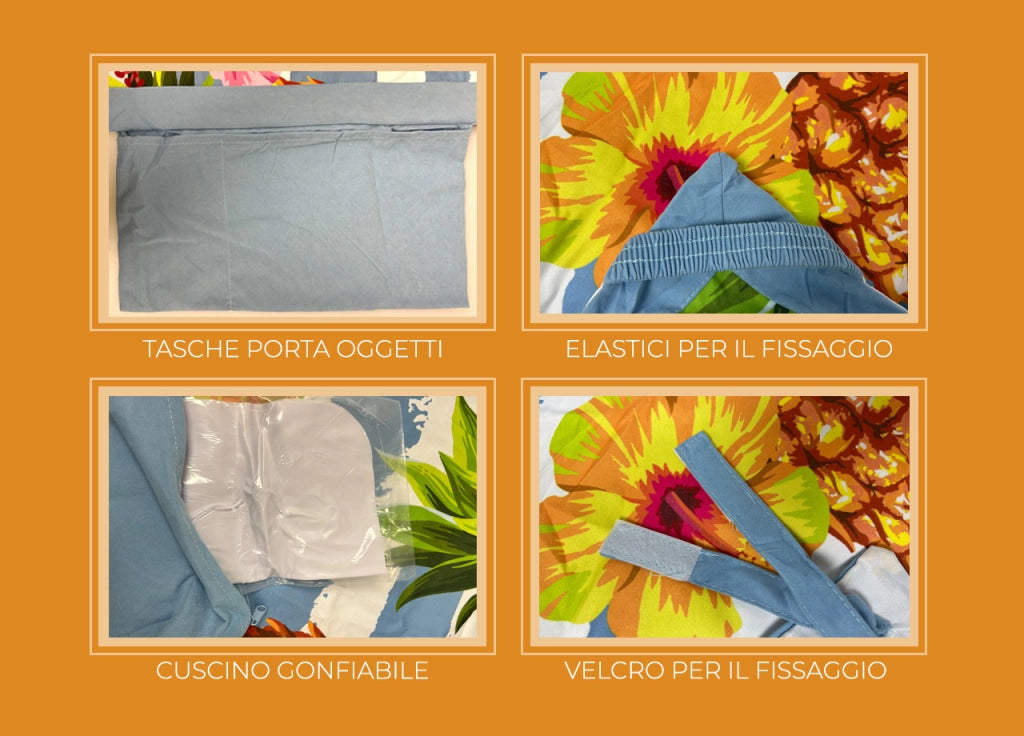 Telo Mare Da Lettino Con Cuscino Modello Comodo Summer Disegno Ananas
