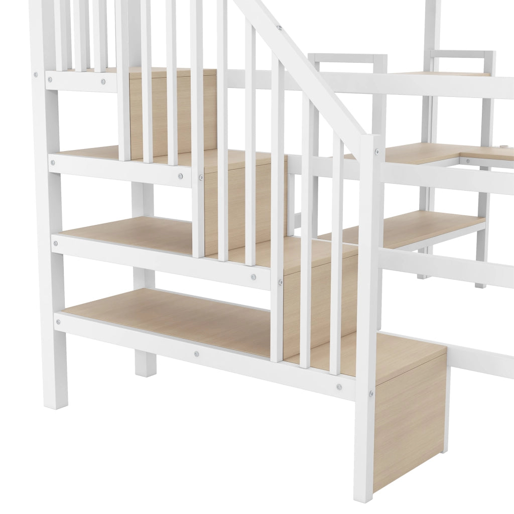 letto a castello in mdf e metallo bianco 255 x 146 cm