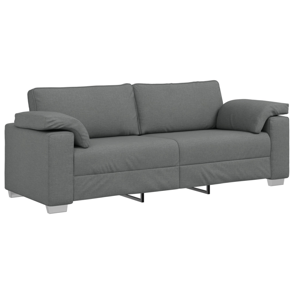 Set divano 3 pezzi con cuscini grigi scuri