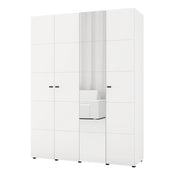 Armadio Camera da Letto Ifrane, Guardaroba Grande Appendiabiti, 155x208h cm Bianco Opaco