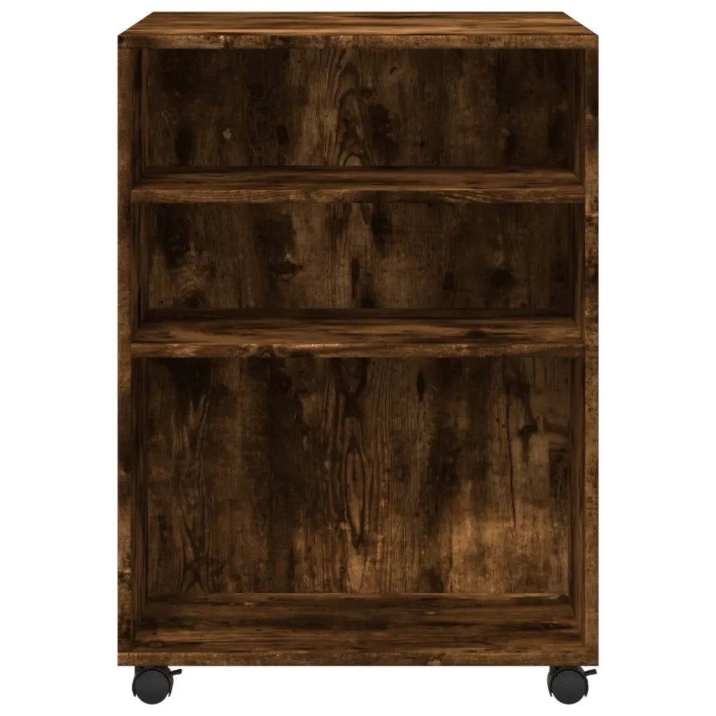 Tavolino con Ruote Rovere Fumo 55x60x78 cm in Truciolato 853159