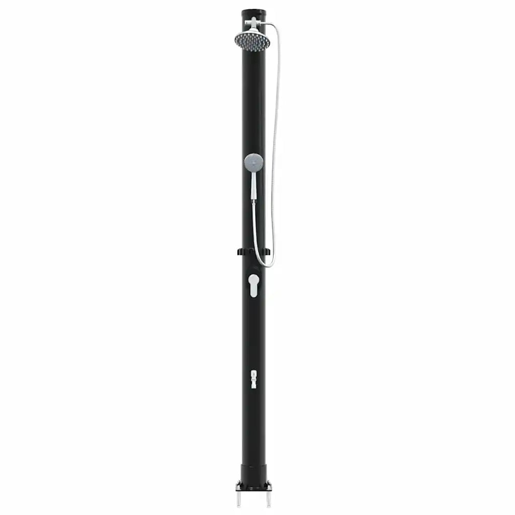 Doccia Solare da Esterno Nero 217 cm PVC e Alluminio 42003414