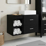Set di mobili per il bagno 2 pz Rovere Nero 3403889