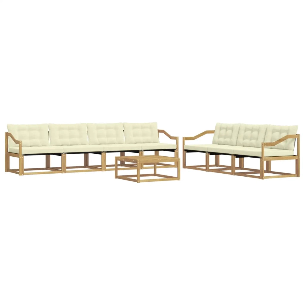Set di divani da esterno 8 pcs Bianco e Crema 3388500