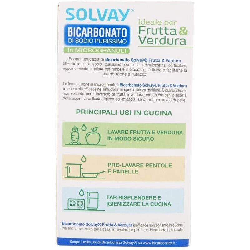 SOLVAY BICARBONATO DI SODIO IN GRANULI PER USO ALIMENTARE E DOMESTICO 400 GR