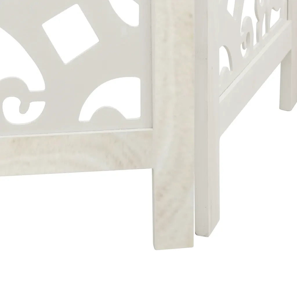 Divisorio Ambienti 6Pannelli Bianco Legno Massello di Paulownia